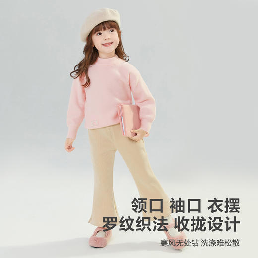 笛莎Deesha 童装女童毛衣2024冬季新款小童半高领套头针织衫 商品图2