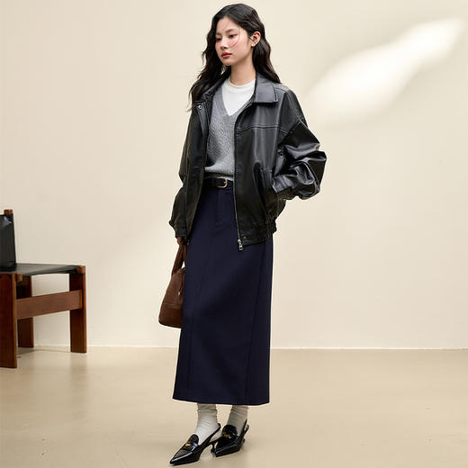 西遇J美式机能风复古重工外套秋款女装年新款高级感夹克皮衣SS140818/SS140819 商品图1