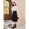 【年终特卖】熙世界黑色毛呢半身裙中长款通勤后开叉a字直筒裙2025秋冬新款 商品缩略图4