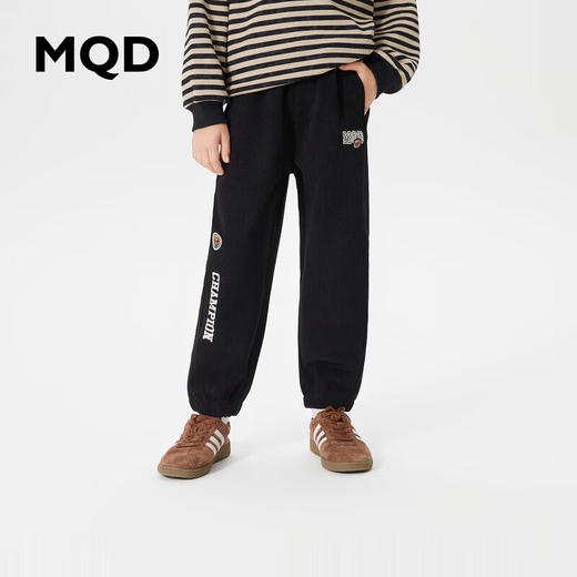 【MQD】童装男大童冬新款潮酷休闲百搭加绒灯芯绒休闲裤 商品图0