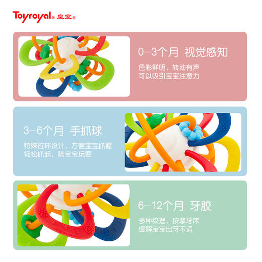 皇室玩具婴儿趣味手抓球咬胶磨牙一体球 DM688（适合0岁以上） 商品图2