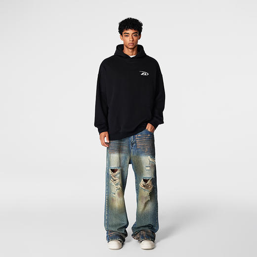 【Achock官方店】复古做旧破洞直筒牛仔裤男新款美式高街vibe裤子 商品图2