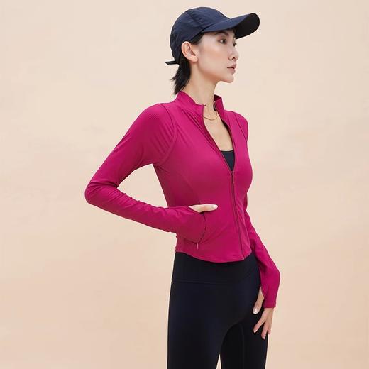 跃牌【禅语梵心】立领休闲跑步外穿瑜伽服女拉链修身运动外套高弹户外裸感健身夹克WT4061 商品图1