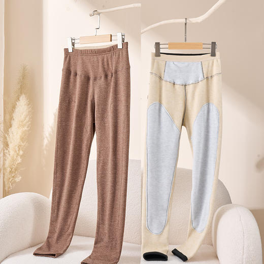 雀说 德绒高腰保暖裤内穿含蚕丝羊毛秋裤保暖裤女加绒加厚W4616 商品图9