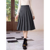 【年终特卖】熙世界灰色百褶裙秋冬中长款2025新款高腰显瘦a字裙毛呢半身裙 商品缩略图4