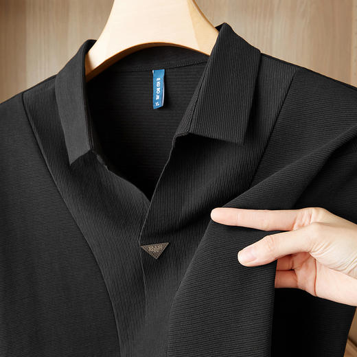 【封口款】【新款DDP】大依优型大码长袖衬衫翻领男装加肥加大体恤大号上衣胖子弹力休闲商务 商品图1