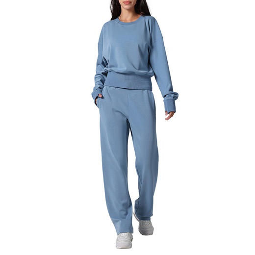 跃牌【瑞幸系列】莫代尔空气层Softstreme瑜伽运动休闲直筒裤阔腿显瘦宽松高腰女裤HCK017 商品图4