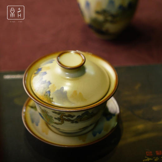 问鼎鼎者汝瓷三才盖碗（绘画山水）（缺货） 商品图3