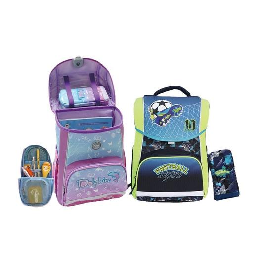 麦思考小学生多功能竖式笔袋大容量牛津皮蓝色粉色便捷拉链文具袋 商品图4