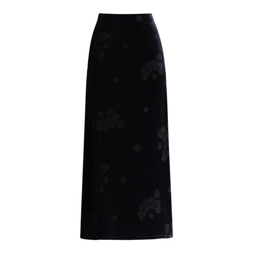 MYX-AM-6960-Y时尚包臀裙侧开衩半身裙秋季新款印花裙长款女装直筒高腰初裙 商品图4