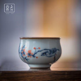 问鼎鼎者青花溪云杯(麻雀平安)（菊花）（红梅报春）（缺货）