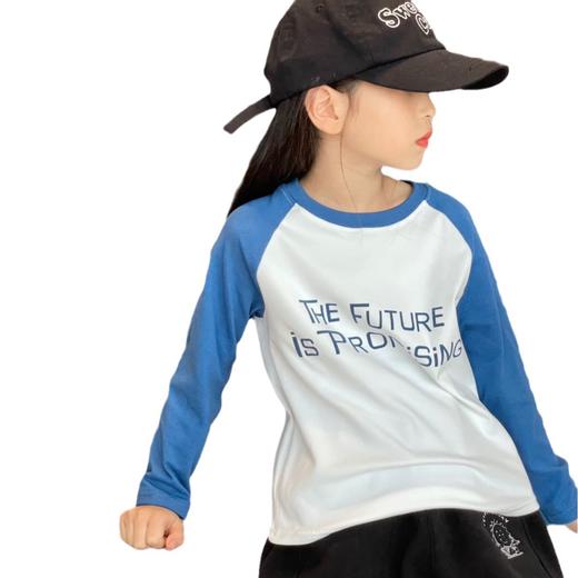 【49.9/3件】儿童德绒长袖T恤秋季插肩打底衫柔软男童女童宽松T恤甜美潮流聚 商品图6