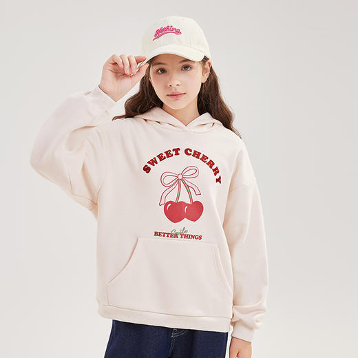 笛莎Deesha青少年女童卫衣2024冬季新款淑女学院风连帽卫衣 商品图1