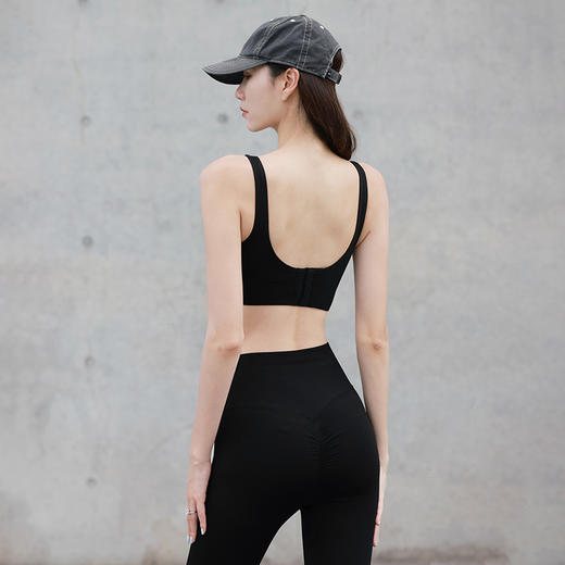 beemen一体式运动内衣女薄款中强度防震聚拢跑步健身文胸美背收副乳瑜伽服背心 商品图3