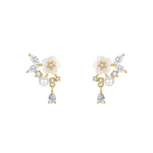 【山茶花】S925银花朵锆石耳饰【YXS-E4486】 商品图4