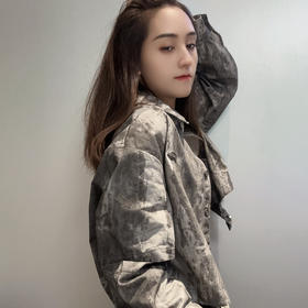 Z1-4翻领袖子割破短款长袖衬衫40801（灰） 秋季 343040280321