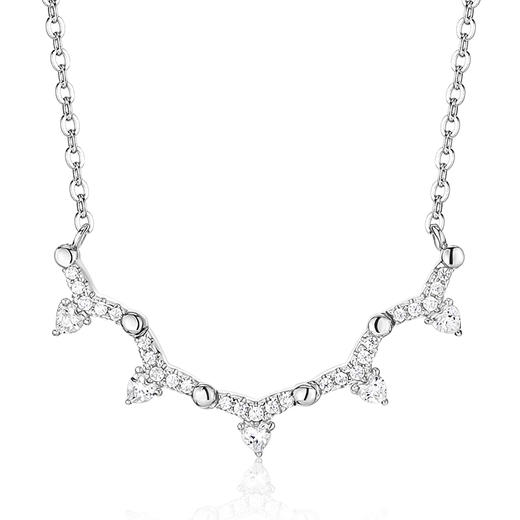 卡蒂罗/KADER 蓝星花 可展开/闭合 一饰两戴 经典五瓣花满镶锆石星星造型设计原创吊坠 闪耀银河锁骨链 七夕表白礼物 商品图2