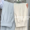 「五色可选！冰丝奶芙山本裤」女夏季薄2024新款休闲小个子肌理感慵懒白色阔腿裤 商品缩略图0
