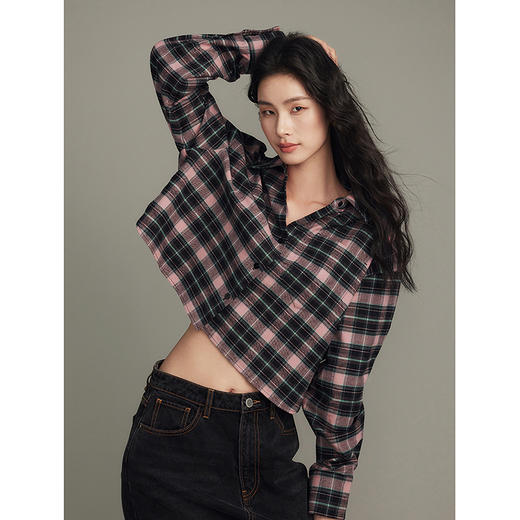 棉仓357604007-磨毛格子衬衫 商品图3