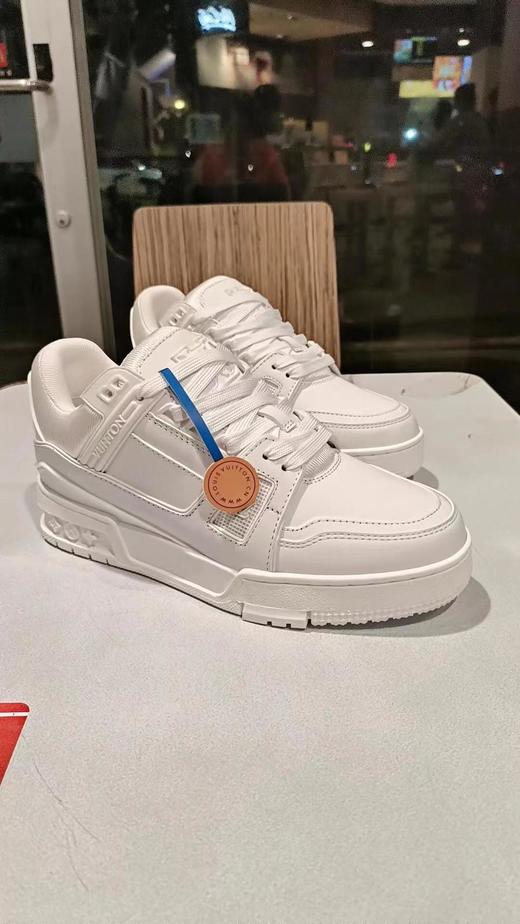 驴家Trainer皮革圆头系带防滑低帮板鞋男女同款白色（HC） 商品图1