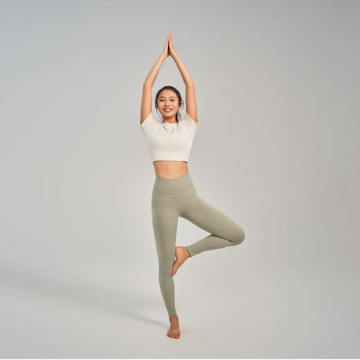 【leleorange】女士罗纹后背锁孔瑜伽T恤衫 商品图6