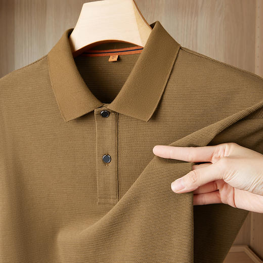 【新款DDP】大依优型大码长袖Polo衫翻领男装加肥加大体恤大号上衣胖子弹力休闲商务 商品图1