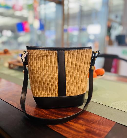 8073~1棕色/黑色藤编包 商品图4