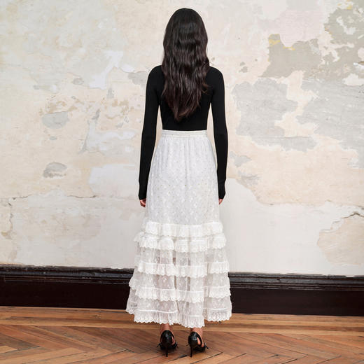 黑色解构镂空套头针织长袖修身上衣女MC88SW511A90 商品图4