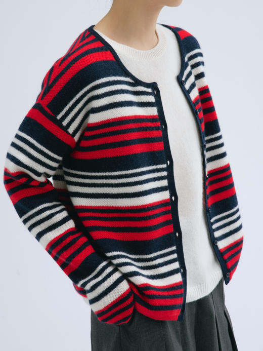 24AW 法式条纹羊绒开衫 商品图3