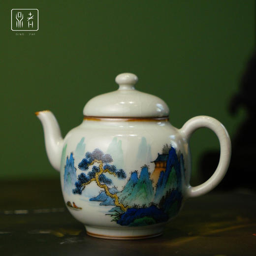 问鼎鼎者汝瓷蓬留壶（绘画山间幽居）（缺货） 商品图0