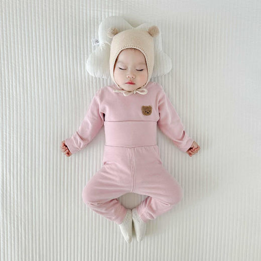 【温暖由内而外柔软舒适不臃肿】 婴儿贴身睡衣秋冬款护肚内衣宝宝内衣羊绒蚕丝分体秋衣套装 商品图6