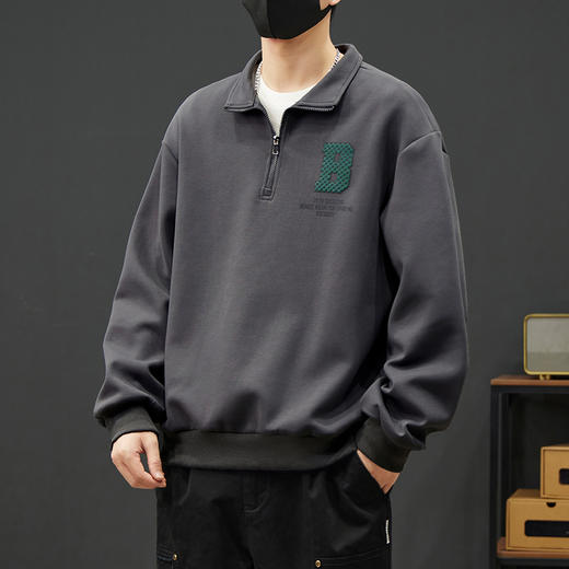 【新款DYY】大依优型大码小立领卫衣男宽松休闲上衣胖子加肥加大男士潮流 商品图2