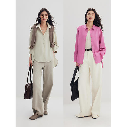 棉仓357604002-弧摆结构男友风衬衫 商品图4