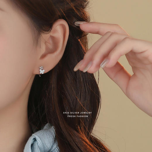【蝶翼翩舞】S925银锆石满镶蝴蝶耳饰【YXS-E4443】 商品图1