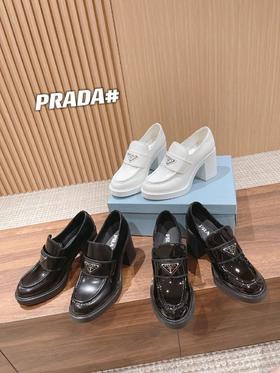 普拉达高跟乐福鞋新品*三角标乐福鞋（HC）