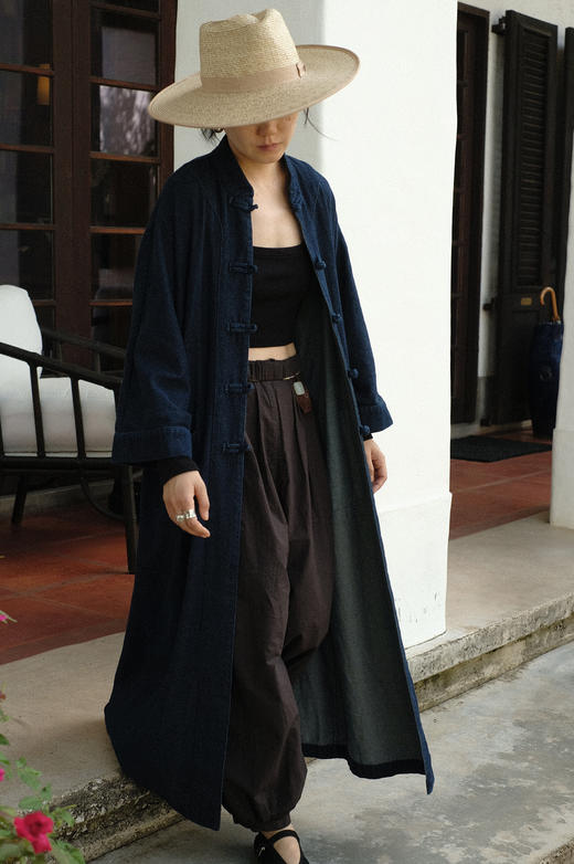 「GURU」牛仔中式盘扣长衫超柔风衣 商品图5