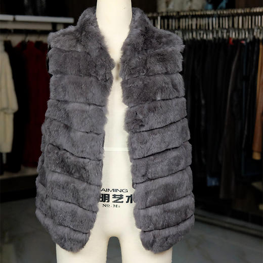 SIM GRACE 优雅夫人 秋冬保暖经典时尚显瘦百搭爆款真毛雪兔外穿舒适马甲 商品图1