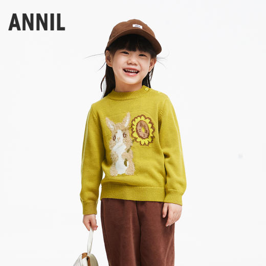 女童萌趣提花暖毛衣安奈儿童装实体店同款XG434537 商品图0