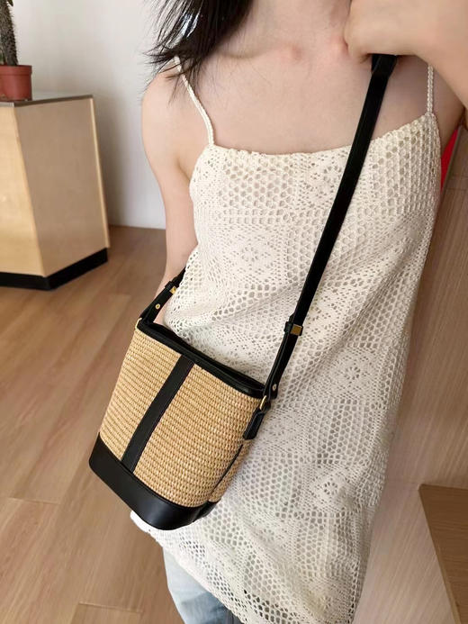 8073~1棕色/黑色藤编包 商品图6