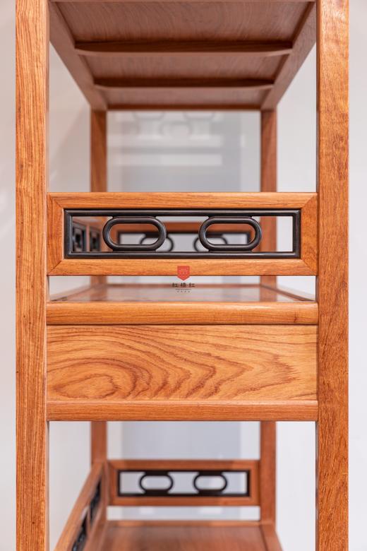 红桥红  家具严选  缅甸花梨（大果紫檀）【198嵌紫光檀椭圆卡子花 书架】 商品图6