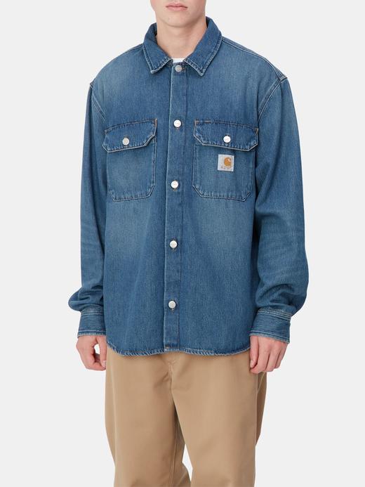 卡哈特 Wip 男士 Harvey 水洗做旧牛仔衬衫式夹克外套 Z-11969 商品图2