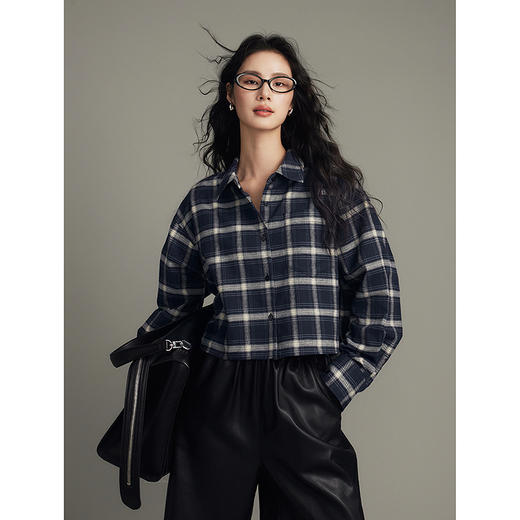 棉仓357604007-磨毛格子衬衫 商品图0