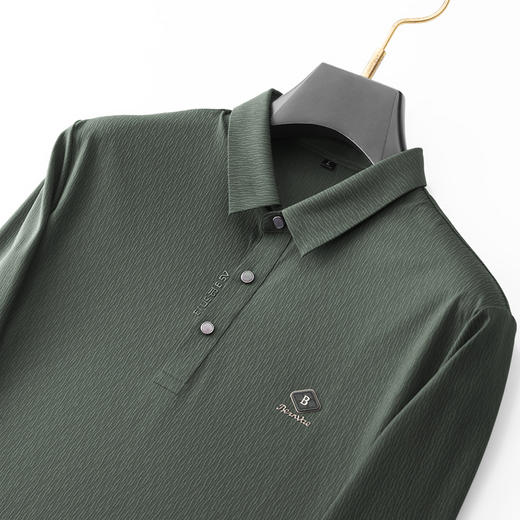 【新款DDP】大依优型大码弹力长袖Polo衫翻领男装加肥加大体恤大号上衣胖子弹力休闲商务 商品图4