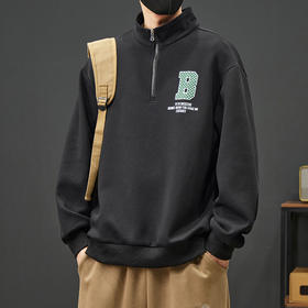 【新款DYY】大依优型大码小立领卫衣男宽松休闲上衣胖子加肥加大男士潮流