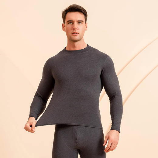 【羊绒保暖，蚕丝护肤，舒适保暖，润肤新体验】秋冬新款半高领保暖内衣套装 男女秋衣秋裤 真羊绒蚕丝 温暖舒适纯色打底套装-QQ 商品图14