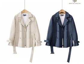 Martine Wester女式英伦双排中长款风衣  11363053