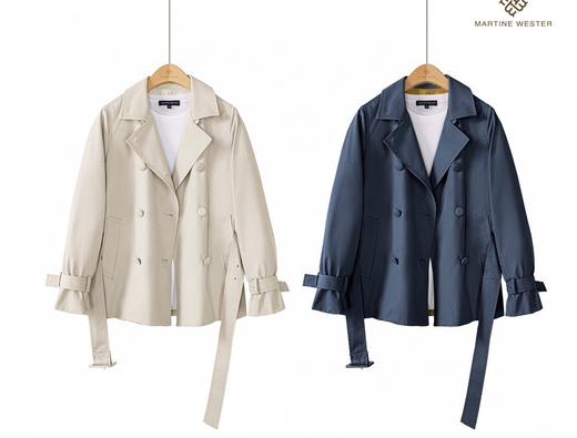 Martine Wester女式英伦双排中长款风衣  11363053 商品图0