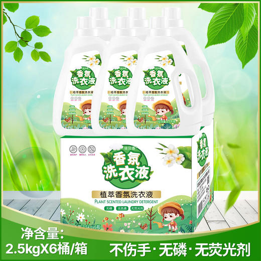 【让洗衣变得更轻松！香氛洗衣液】植萃香氛洗衣液5斤量家用大桶装2.5kg地推礼品洗衣液，轻松去污渍，搓洗不费力。ry 商品图2
