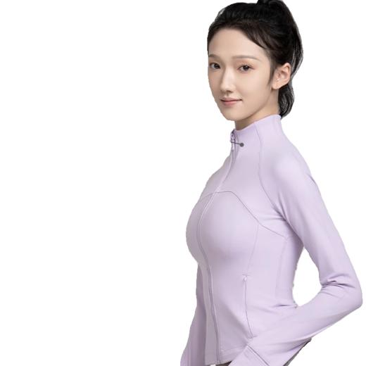 跃牌【瑞幸系列】紧身立领软糯短款运动上衣修身显瘦瑜伽服长袖HWT006 商品图4