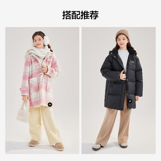 笛莎Deesha青少年女童裤子2024冬季新款淑女学院风直筒裤 商品图2